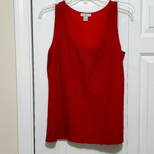 Ann Taylor Loft dressy tank top, red, Medium